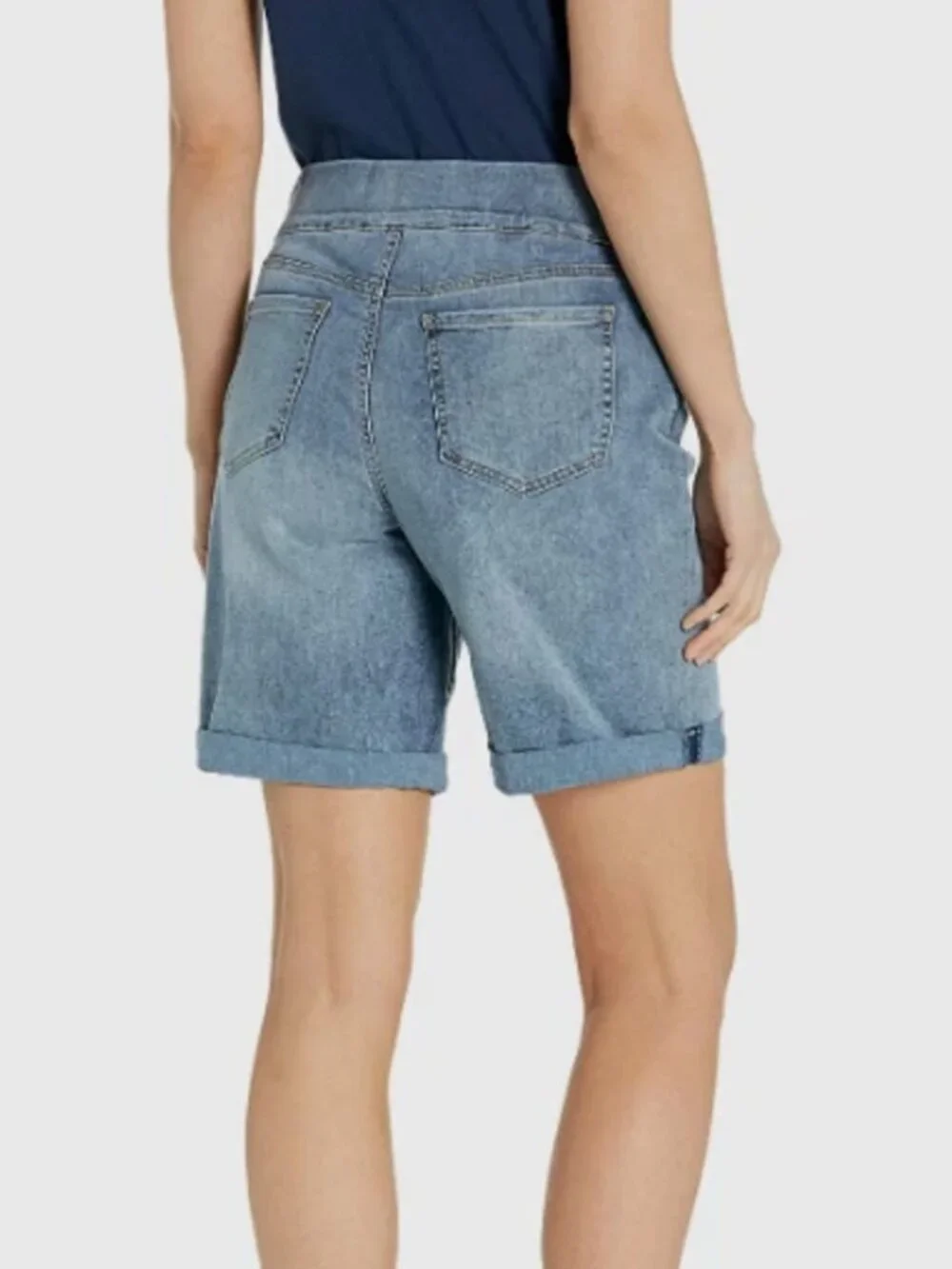 NWT NYDJ Pull-On Bermuda Long Shorts Roll Cuff, Style #MATKSH2906 CLNBRICKEL 8